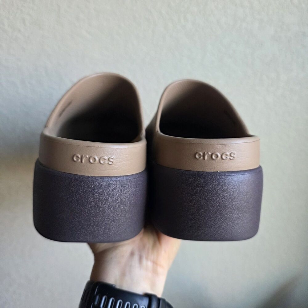 NWOT CROCS Dylan Platform Mule Clog Womens Size 9 Sepia Tan Brown Boston - Picture 5 of 7